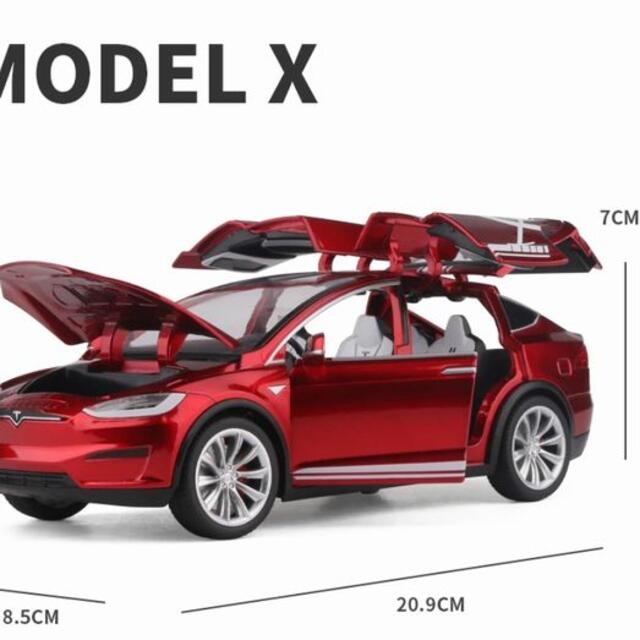 2021 新1:24 テスラ モデルX 合金 車モデル ダイキャスト音と光 キッズ/ベビー/マタニティのおもちゃ(電車のおもちゃ/車)の商品写真
