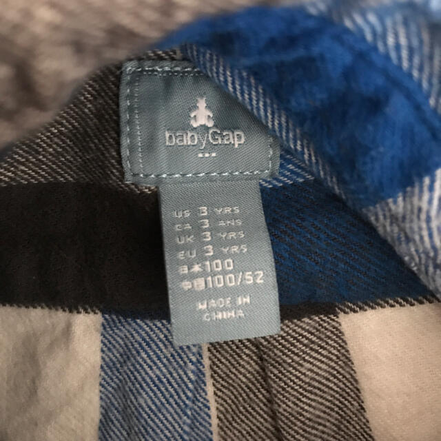 babyGAP(ベビーギャップ)のbabyGAP　シャツ　ネルシャツ　チェック　ベビーギャップ　100cm キッズ/ベビー/マタニティのキッズ服男の子用(90cm~)(Tシャツ/カットソー)の商品写真