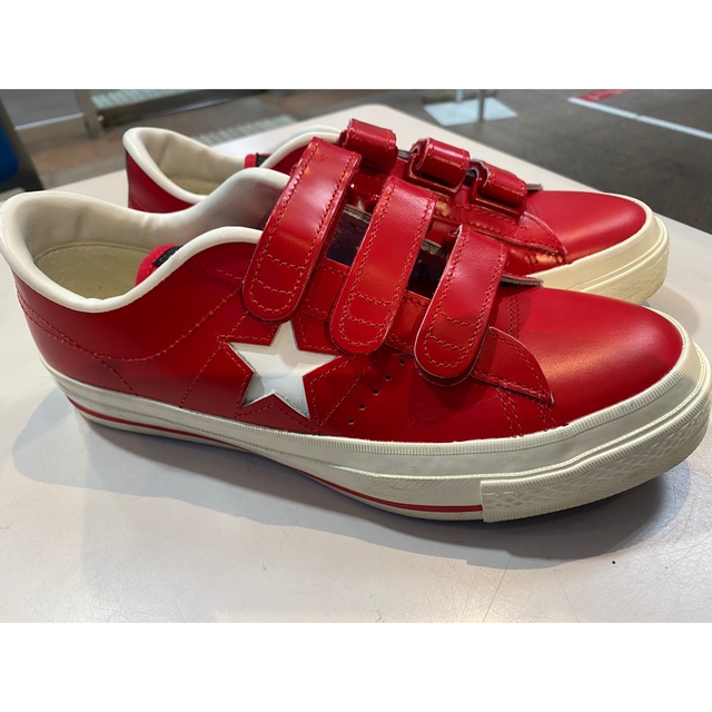 90's CONVERSE ワンスター ベルクロ 赤 白 8 26.5cm 日本製 90's CONVERSE ワンスター ベルクロ 赤 白 8 26.5cm 日本製