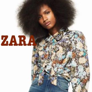 ザラ(ZARA)のZARA リボン付きブラウス　シャツ　最終価格(シャツ/ブラウス(長袖/七分))