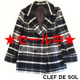 クレドソル(CLEF DE SOL)の【送料込】クレドソル ショート丈チェスターコート Pコート テーラードジャケット(チェスターコート)