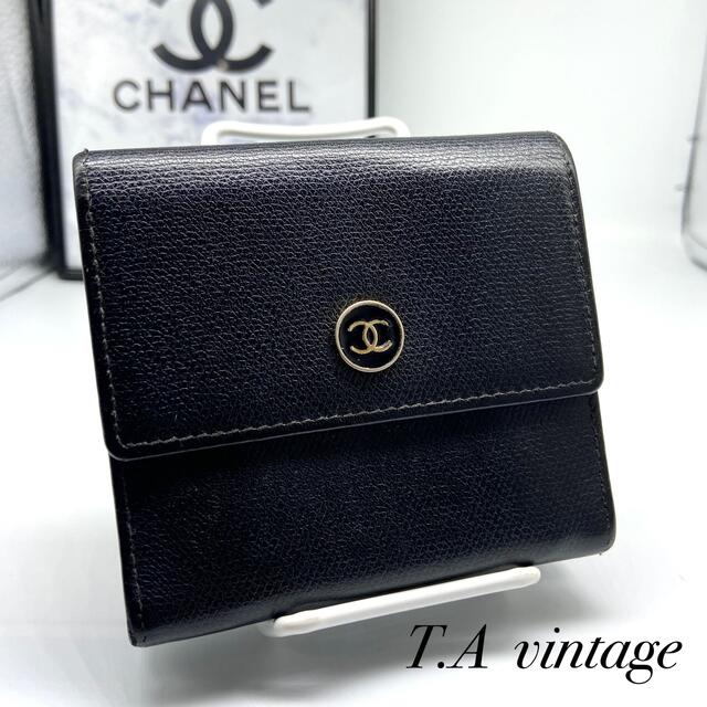 CHANEL 財布　ココボタン　ダブルホック　折り財布