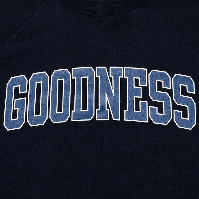 goodness グッドネス/カレッジロゴ クルーネック スウェット