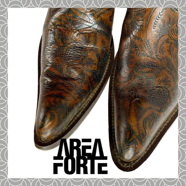 【レアもの】AREA FORTE ウェスタンブーツ ブラウン メンズの靴/シューズ(ブーツ)の商品写真