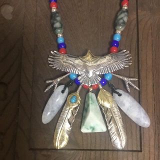 木製 六角春日灯籠(品)と糸魚川翡翠の風鐸(新品)
