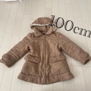 コムサイズム(COMME CA ISM)の美品　コムサイズム　フード付きリボンコート　100cm 女の子(コート)