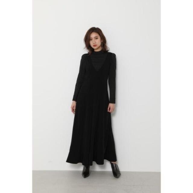 サロペット+オーバーオール rienda - rienda Flare Hem Suspenders Wide PT
