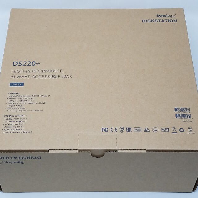 Synology DiskStation DS220+ 2ベイ NAS