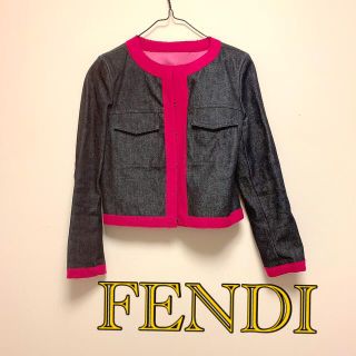 フェンディ(FENDI)の【特価】フェンディ デニムジャケット ノーカラー(ノーカラージャケット)