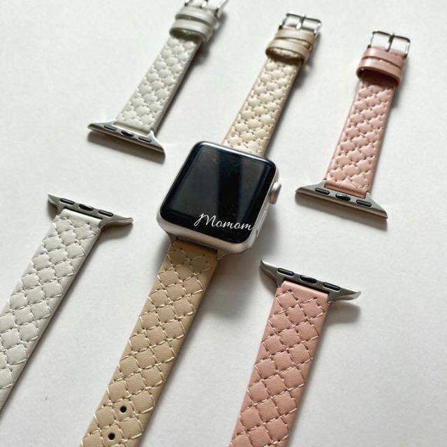 ◎●Apple Watch キルティングベルト ベージュ 38/40/41● メンズの時計(レザーベルト)の商品写真