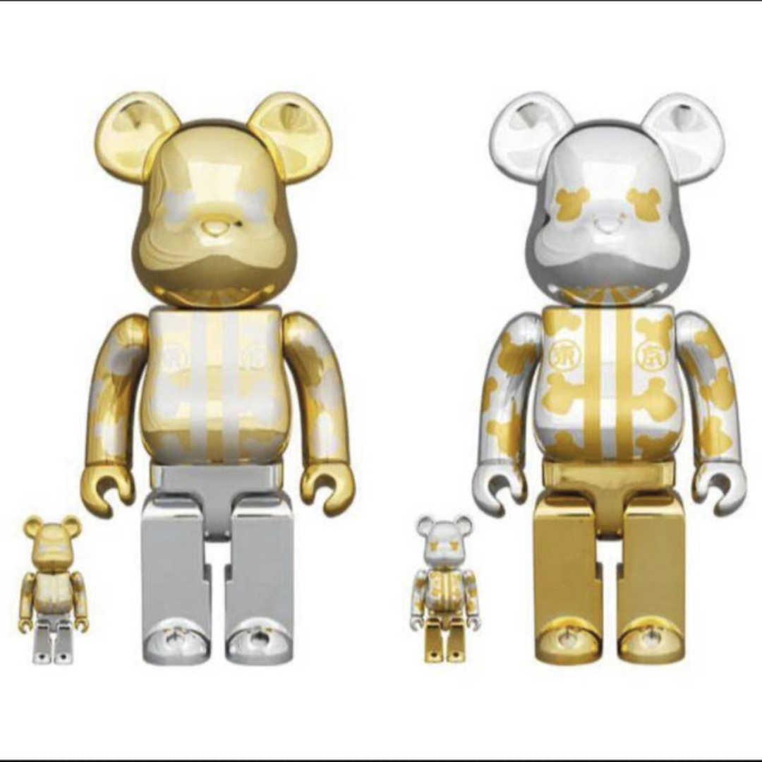 MEDICOM TOY(メディコムトイ)のBE@RBRICK はっぴ東京 金&銀メッキ 2体セット エンタメ/ホビーのフィギュア(その他)の商品写真