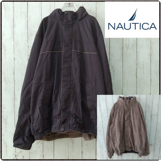 NAUTICA(ノーティカ)の【激レア】XL ノーティカ  マウンテンパーカー リバーシブル グレー ネイビー メンズのジャケット/アウター(マウンテンパーカー)の商品写真