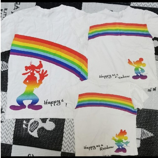 Disney Tシャツ ディズニー 親子コーデ レインボー ３枚セットの通販 By ゆう S Shop ディズニーならラクマ