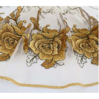 ✨豪華✨ローズゴールド薔薇花刺繍レース
