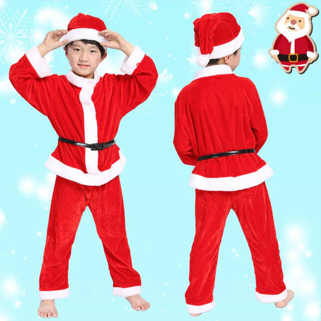 クリスマス　90cm  ベビー　キッズ　サンタさん　コスプレ　コスチューム　 キッズ/ベビー/マタニティのキッズ服男の子用(90cm~)(その他)の商品写真