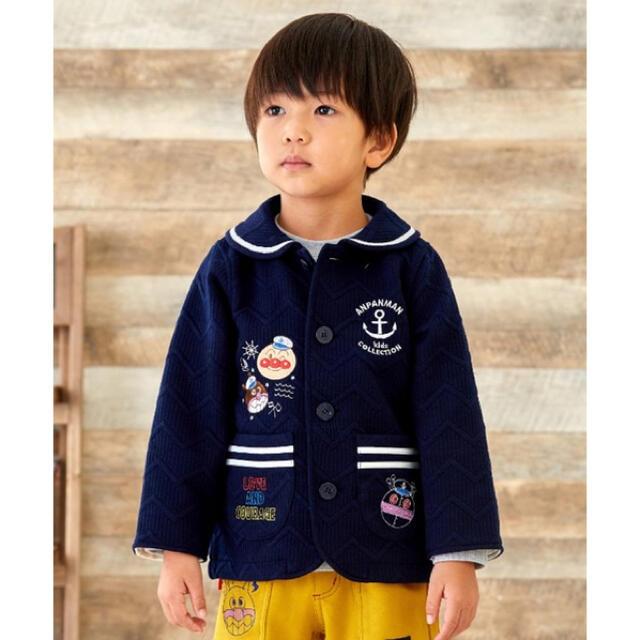 アンパンマン(アンパンマン)の新品ANPANMAN KIDS COLLECTION マリンキルトジャケット♡ キッズ/ベビー/マタニティのキッズ服男の子用(90cm~)(ジャケット/上着)の商品写真