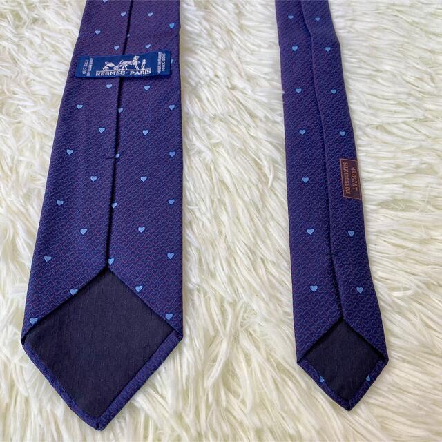 美品】HERMES エルメス ネクタイ ネイビー ダーリン ハート