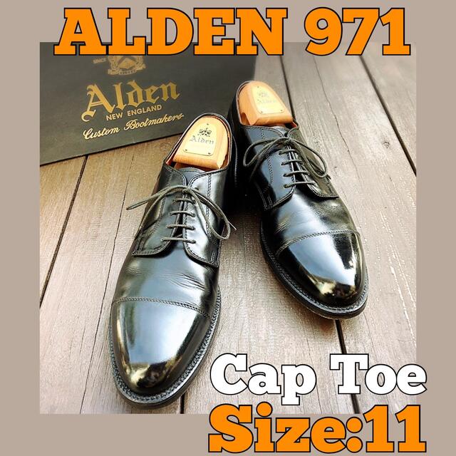 □美品□オールデン/キャップトゥ/ALDEN/11/29/ストレート/黒