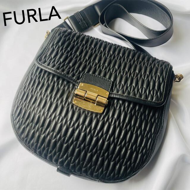 ✨極美品✨FURLA フルラ チェーン ショルダーバッグ ブラック