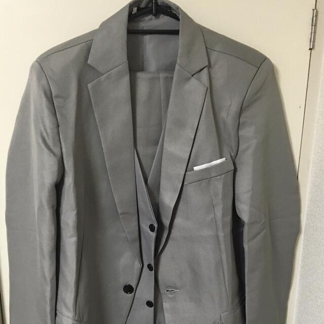 スーツ 3点セット細身 オルチャン 韓国 グレー XL/2XL エンタメ/ホビーのコスプレ(衣装一式)の商品写真