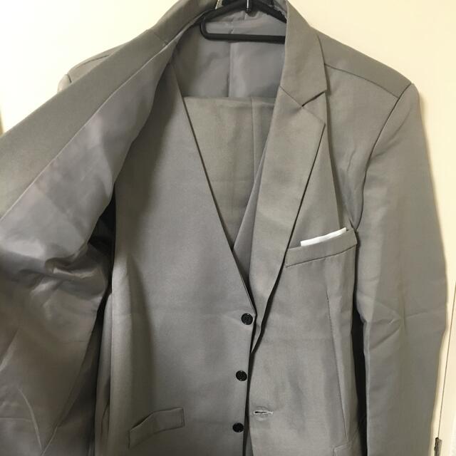 スーツ 3点セット細身 オルチャン 韓国 グレー XL/2XL エンタメ/ホビーのコスプレ(衣装一式)の商品写真