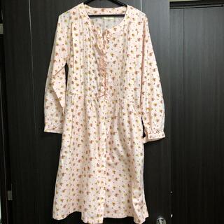 マタニティ　授乳服　ワンピースパジャマ M—L 綿100% 犬印(マタニティルームウェア)