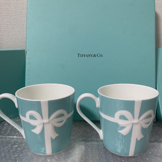 Tiffany & Co. - ティファニーマグカップリボン プレート ペアセット