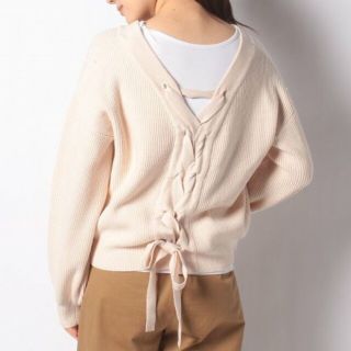 アラマンダ(allamanda)の【新品】allamanda BACKレースUP畦ニット925186(ニット/セーター)