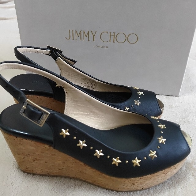 JIMMY CHOO   ジミーチュウ スタースタッズコルクソールウェッジソール