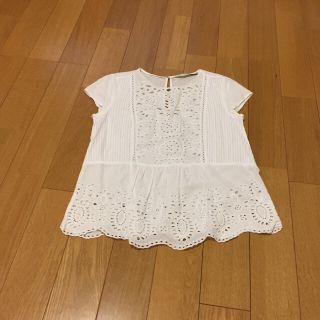 ザラ(ZARA)のザラ華奢なブラウスカットソーS美品(カットソー(半袖/袖なし))