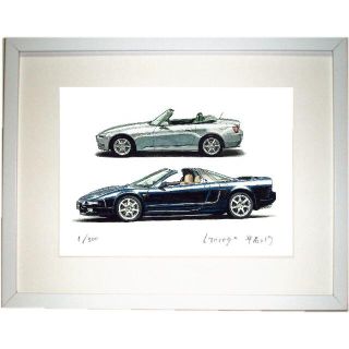 ホンダ(ホンダ)のNC-1173ホンダS2000/NSX限定版画サイン額装済作家平右ヱ門(絵画/タペストリー)