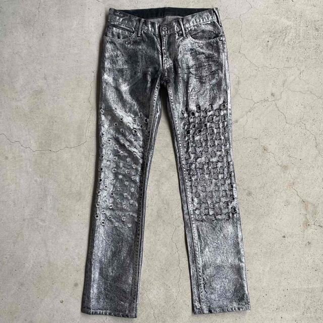 ART VINTAGE(アートヴィンテージ)のUsed Silver Coated Jeans メンズのパンツ(デニム/ジーンズ)の商品写真