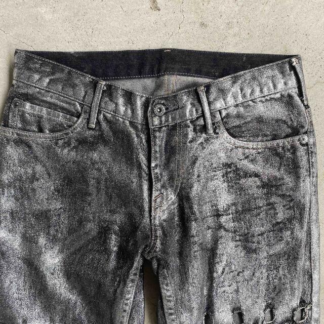 ART VINTAGE(アートヴィンテージ)のUsed Silver Coated Jeans メンズのパンツ(デニム/ジーンズ)の商品写真