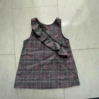 ザラキッズ(ZARA KIDS)のzarakids フリル　チェック　ワンピース　92(ワンピース)