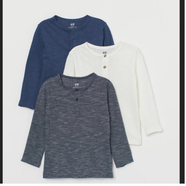 新しい H&M - ヘンリーネック3枚＋スパンコール　サンタ　ロンT H&M Tシャツ/カットソー