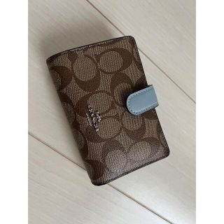 コーチ(COACH)のcoach 財布 二つ折り 青(財布)