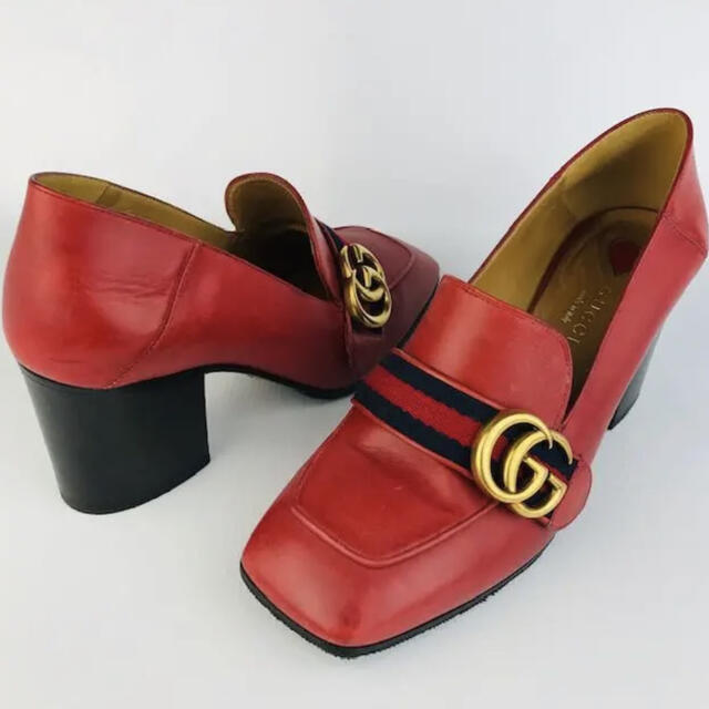 Gucci(グッチ)の美品★GUCCI・グッチ GGマーモント シェリーライン パンプス（351/2） レディースの靴/シューズ(ローファー/革靴)の商品写真