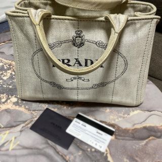 プラダ(PRADA)のPRADAカナパプラダデニムビアンコグレーバッグカード付き(トートバッグ)