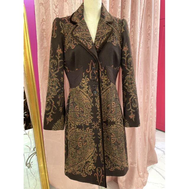 ETRO - ETRO エトロ レディース ロングコート ペイズリー柄 茶色 ETRO - ETRO エトロ レディース ロングコート ペイズリー柄 茶色