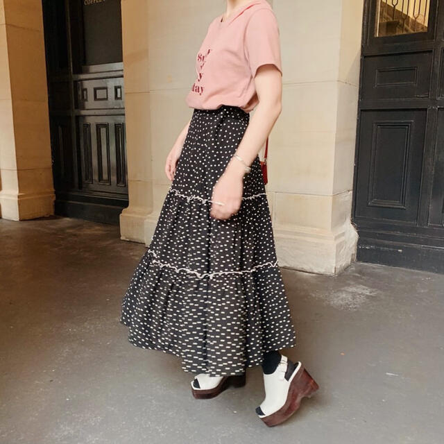 treatürself dot Paris tiered skirt