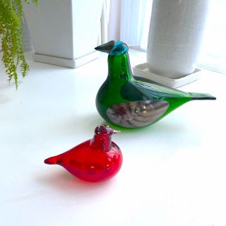 イッタラ(iittala)のイッタラ  バード　クリア　レッド(置物)