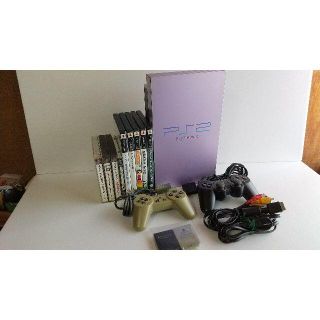 PS2本体SCPH-39000　サクラ色　+　ソフト9本セット(家庭用ゲーム機本体)