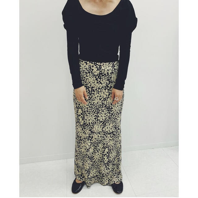 editforlulu abc フラワーバイアス マキシスカート ブラック36 日本