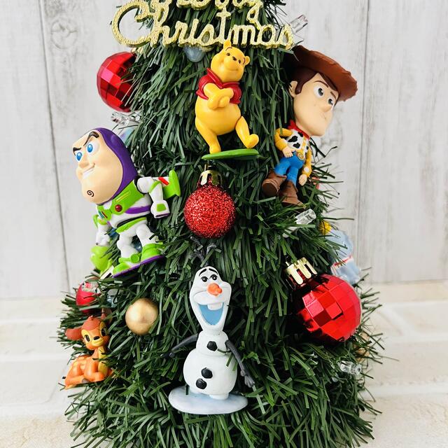 ディズニーキャラクター クリスマスツリー LEDライト フェイクグリーン ハンドメイドのフラワー/ガーデン(その他)の商品写真
