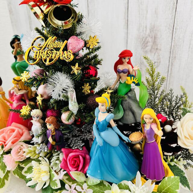 プリンセス クリスマス ツリー LEDライト フェイクグリーン ハンドメイドのフラワー/ガーデン(その他)の商品写真