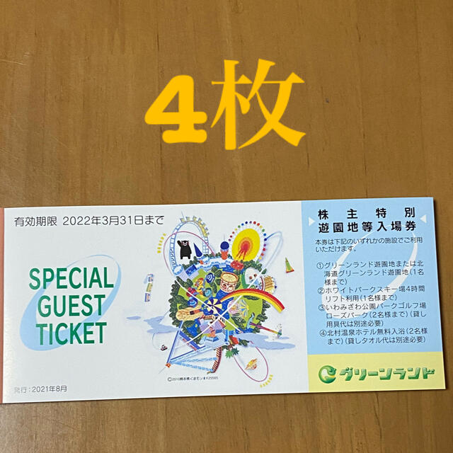 Ｄ【専用】三井グリーンランド 株主優待券入場券５枚とのりもの５０回券分です