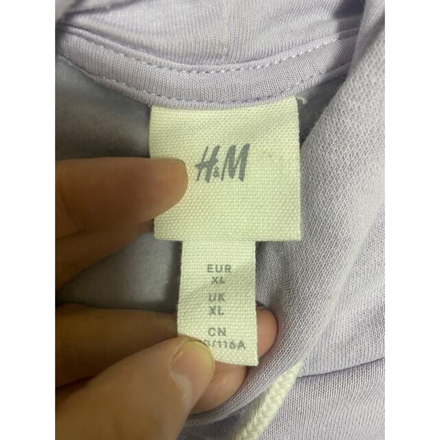 H&M(エイチアンドエム)のH&M 裏起毛フーデッドトップス パープル レディースのトップス(パーカー)の商品写真