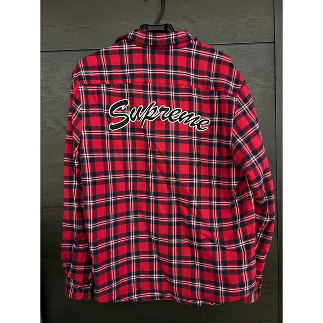 S supreme Arc Logo Quilted Flannel Shirt