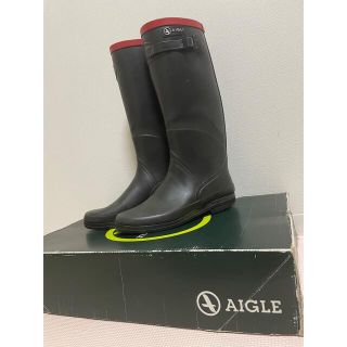 エーグル(AIGLE)のAIGLE レインブーツ　ネイビー　箱あり　37インチ　長靴　エイグル(レインブーツ/長靴)