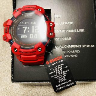 ジーショック(G-SHOCK)の【新品未使用】G-SHOCK  G-SQUAD GBD-H1000-4JR 赤(腕時計(デジタル))